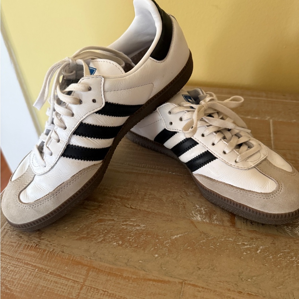 Adidas  White and Black Striped Sneakers